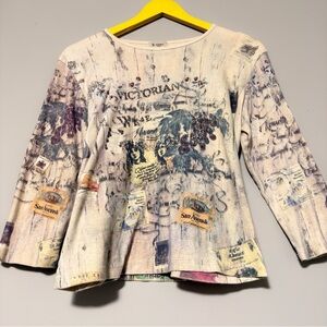 Cactus long sleeve top with a unique print size large